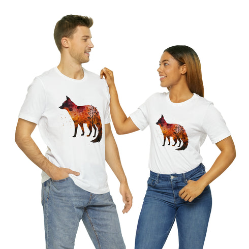 Autumn Fox Silhouette - Short Sleeve Tee
